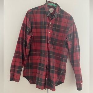 J. Crew Men’s Organic Cotton Oxford Button-Up in Red Plaid